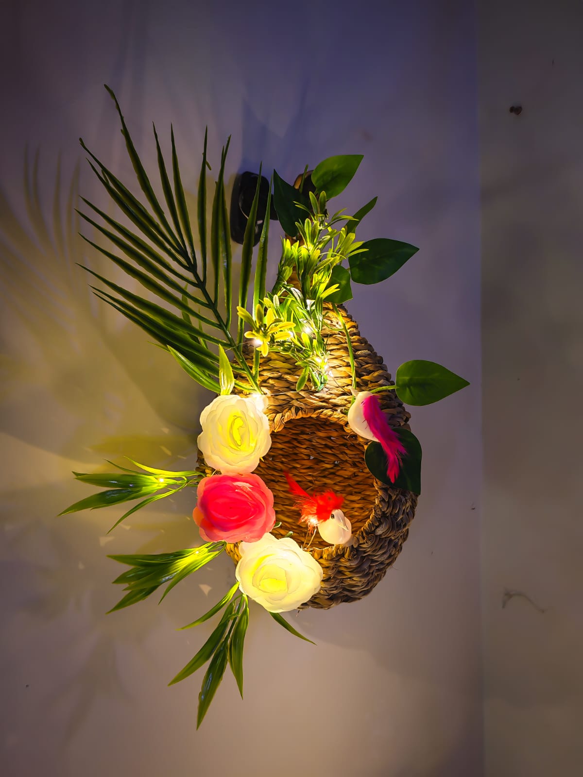 Bird Nest with Rubber Flower HKR05